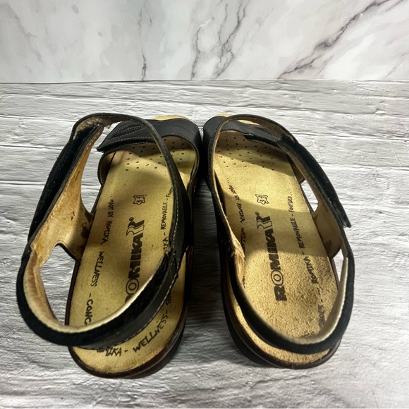 Romika Black Leather Strap Sandals - Picture 11 of 14